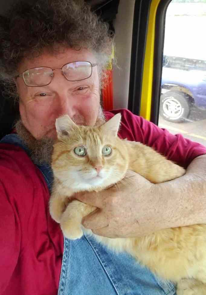 This truck driver saved by cat he adopted.