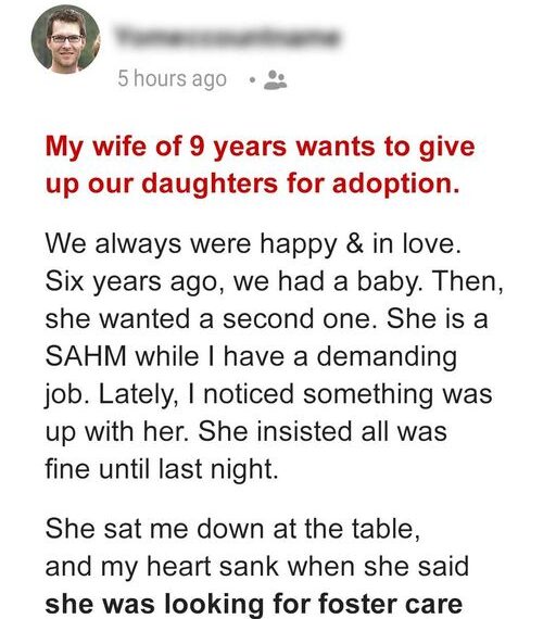 Wife Approaches Husband of 9 Years Saying She’s Going to Give Their 2 ...